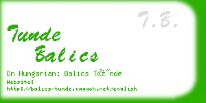 tunde balics business card